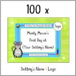 100 Personalised Monty Mouse's First Day Books