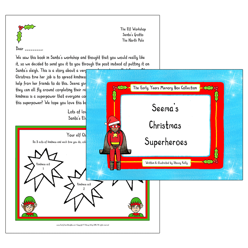 Seema Christmas book letter image Seema's Christmas Superheroes (Book & Letter from Elves) - Image 1